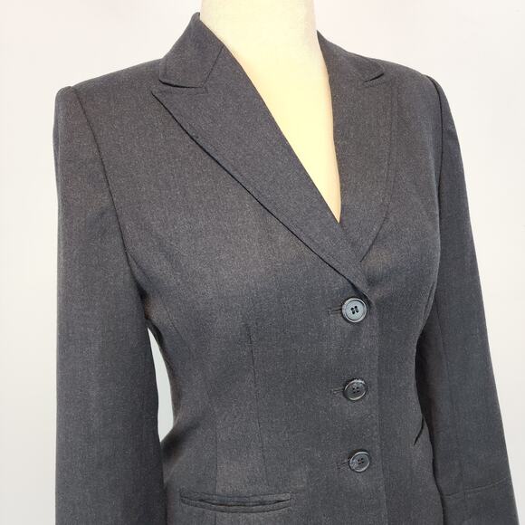Vintage Wool Cashmere Blazer Size 10P Gray Office Career Tailored Fit Context - Picture 3 of 16